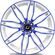 G-Line G1017 White and Blue Wheels