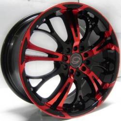 16x7 G-Line G667 Black and Red Wheels