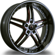 Marquee M.5329 Gloss Black with Red Milled Wheels