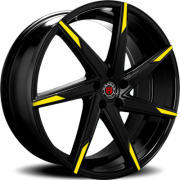 Morder MS-007 Black Wheels with Yellow Tips