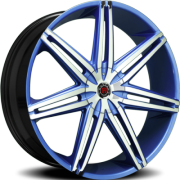 Morder MS-648 Blue Wheels with Chrome Face