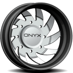 Onyx FD 25 Polished Black Dually Wheel Rear