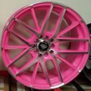 White Diamond 0029 Pink Machined Wheels